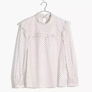 Madewell black and white polka dot top